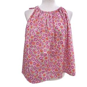J Crew Liberty Fabric Floral‎ Halter Neck Tank Top Women's Size M